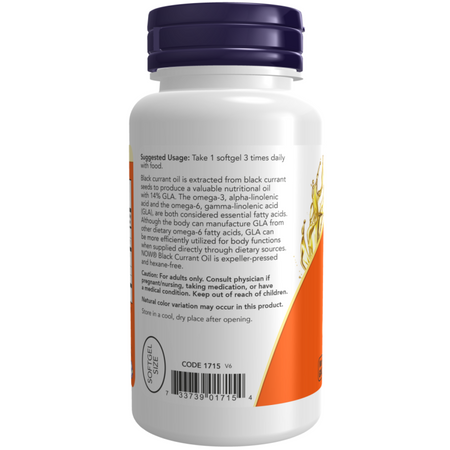 Now Foods Olej z Czarnej Porzeczki (Black Currant Oil) 500 mg 100 kapsułek