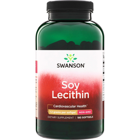 Swanson Lecytyna Sojowa bez GMO 1200 mg 180 kapsułek