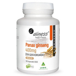 Aliness Żeń-szeń Koreański (Panax Ginseng) 400 mg 100 vege kapsułek