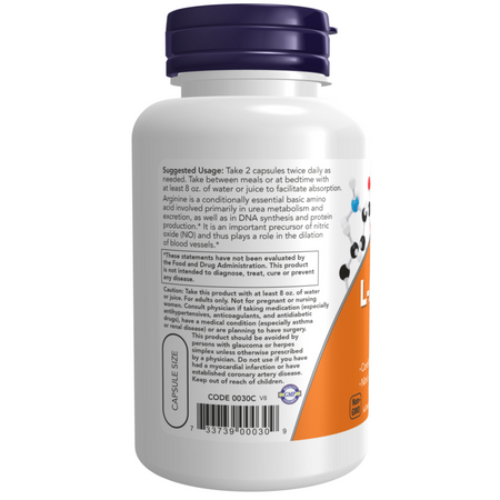 Now Foods L-Arginine 500 mg 250 veg kapsułek