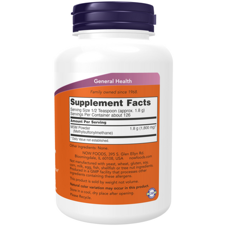 Now Foods MSM Metylosulfonylometan Puder 227 g