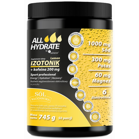 ALLHydrate Izotonik Lemon + Kofeina 200mg 745 g