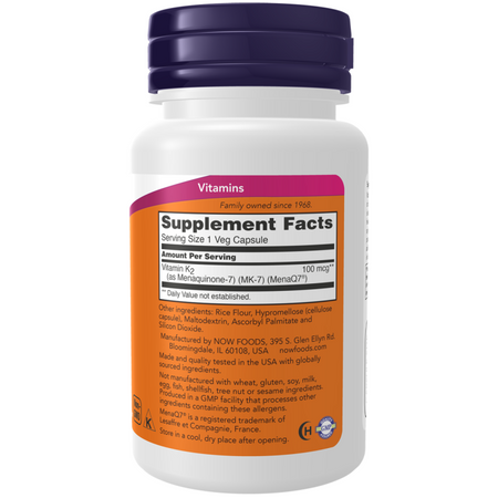 Now Foods MK-7 Witamina K-2 100 mcg 60 veg kapsułek