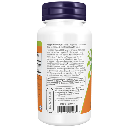 Now Foods Astragalus 500 mg Extract 90 kapsułek