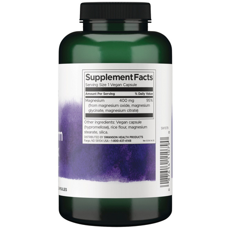 Swanson Triple Magnesium Complex 400 mg 300 kapsułek