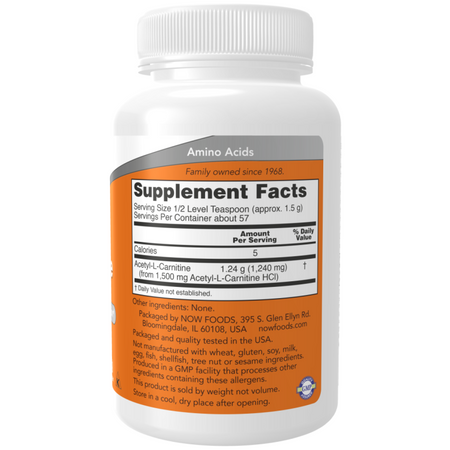 Now Foods Acetyl-L-Carnitine Pure Puder 85 g