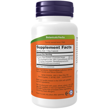 Now Foods Turmeric Curcumin 665 mg 60 kapsułek