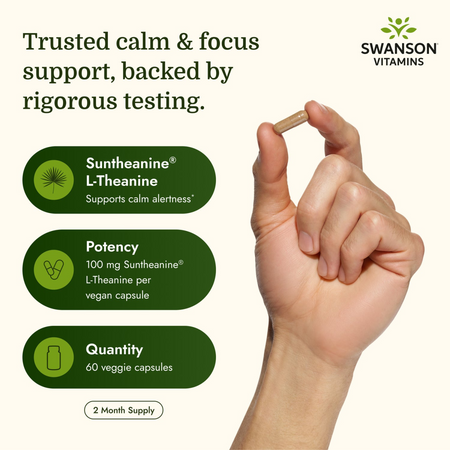 Swanson Suntheanine L-Theanine 100 mg 60 kapsułek