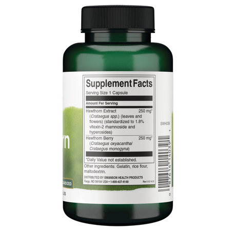Swanson Głóg (Hawthorn) Extract 500 mg 120 kapsułek