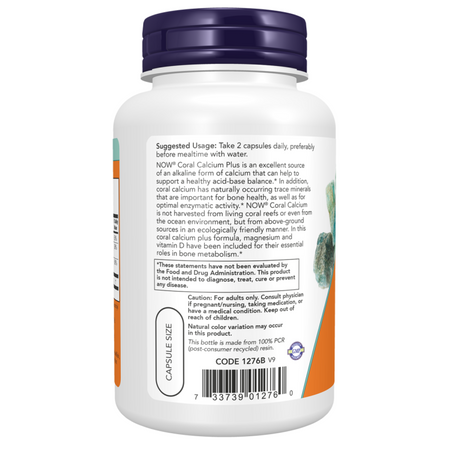 Now Foods Coral Calcium Plus 250 veg kapsułek