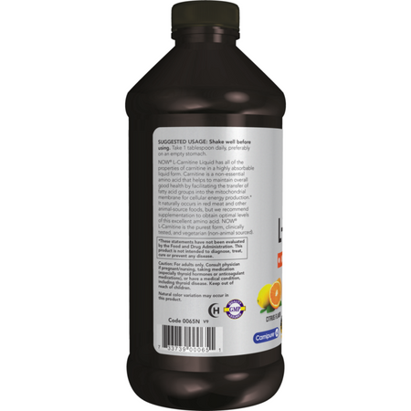 Now Foods L-Carnitine Liquid 1000 mg Citrus 473 ml