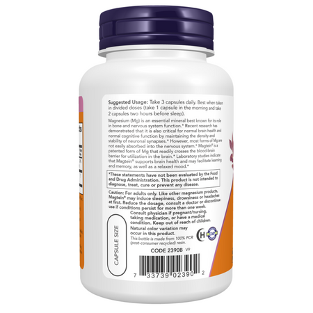 Now Foods Magtein (Magnesium L-Threonate) 90 kapsułek