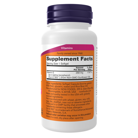 Now Foods Witamina E-400 (Sun-E) 60 kapsułek