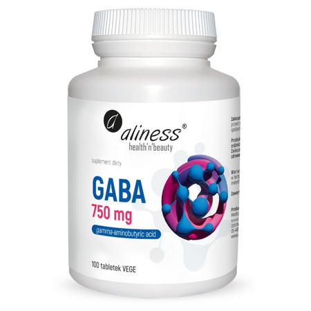 Aliness GABA (Kwas Gamma Aminomasłowy) 750 mg 100 tabletek