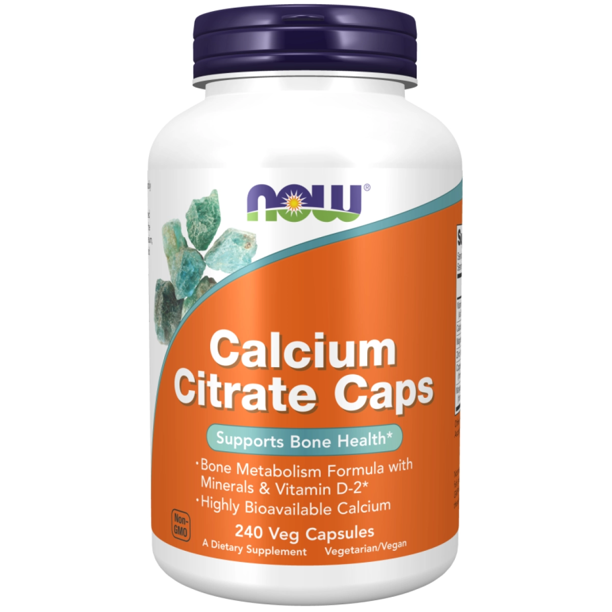 Кальций Now Foods Calcium Citrate, с магнием и витамином D2, капсулы