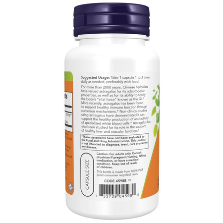Now Foods Astragalus 500 mg Extract 90 kapsułek