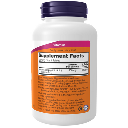Now Foods Niacyna 500 mg 250 tabletek