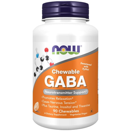 Now Foods GABA Orange Flavor Chewable 90 tabletek