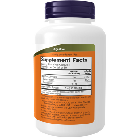Now Foods Apple Pectin 700 mg 120 veg kapsułek