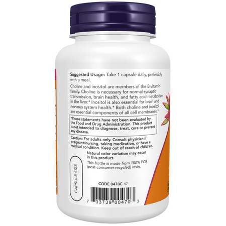 Now Foods Cholina Inozytol 100 veg kapsułek