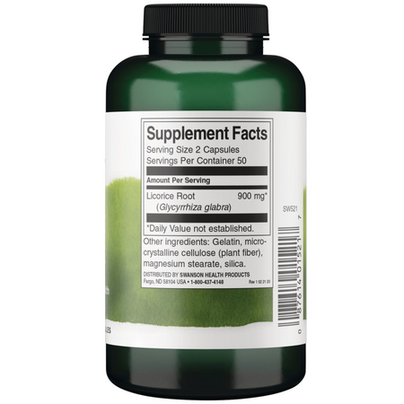 Swanson Lukrecja (Licorice) 450 mg 100 kapsułek