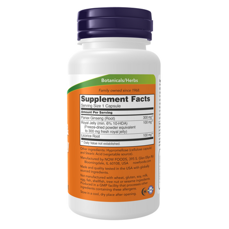 Now Foods Ginseng i Royal Jelly 90 kapsułek