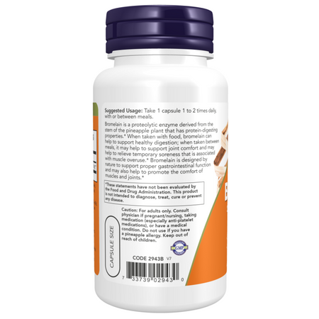 Now Foods Bromelaina 500 mg 60 kapsułek
