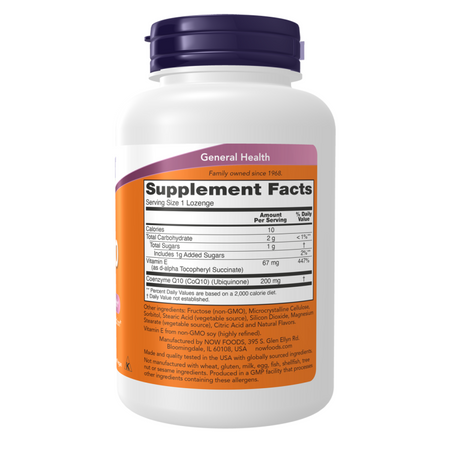 Now Foods Koenzym Q10 200 mg 90 tabletek do ssania