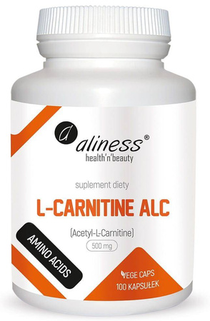 Aliness Acetyl L-Karnityny (ALC) 500 mg 100 kapsułek vege