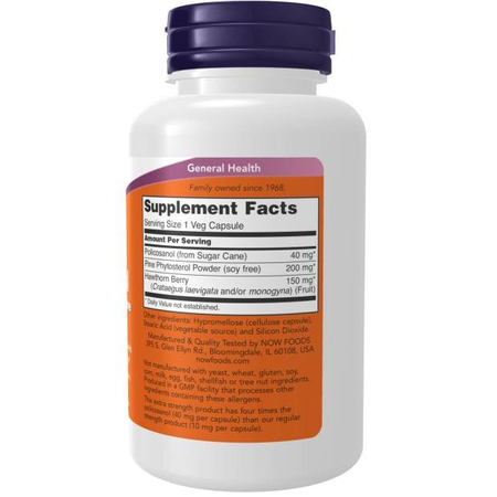 Now Foods Policosanol 40 mg Extra Strength 90 kapsułek