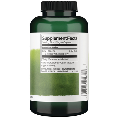 Swanson Palma Sabałowa (Saw Palmetto) 540 mg 250 kapsułek