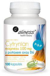 Aliness Cytrynian Magnezu 100 mg + Potas + B6 100 kapsułek vege