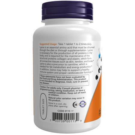 Now Foods L-Lysine 1000 mg Double Strength 100 tabletek