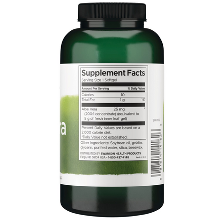 Swanson Aloes (Aloe Vera) 25 mg 300 kapsułek