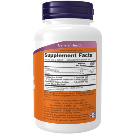 Now Foods Glukozamina i Chondroityna Extra Strength 240 tabletek