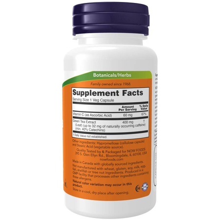 Now Foods Green Tea Extract 400 mg 100 kapsułek