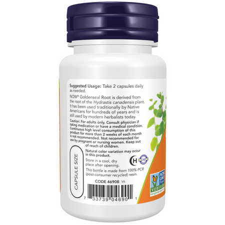 Now Foods Gorzknik (Goldenseal) 500 mg 50 kapsułek