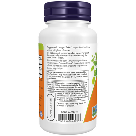 Now Foods Cascara Sagrada 450 mg 250 kapsułek