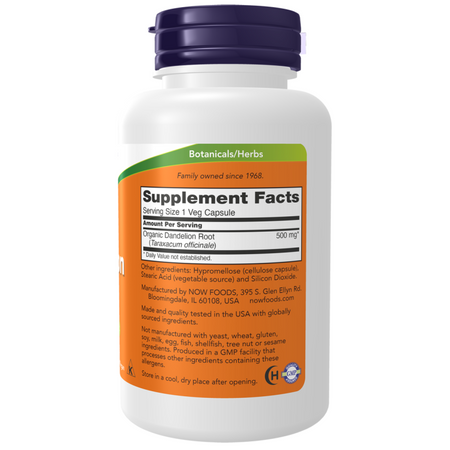 Now Foods Mniszek Lekarski (Dandelion) 500 mg 100 kapsułek
