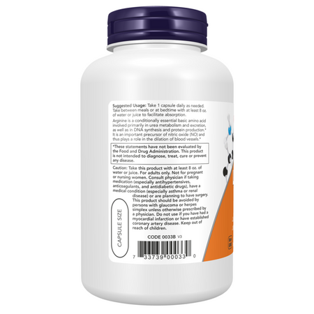 Now Foods L-Arginine 700 mg 180 veg kapsułek
