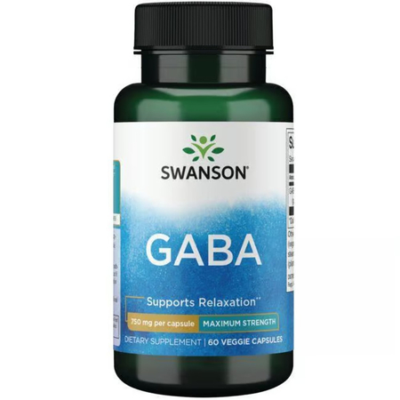 Swanson GABA (Kwas Gamma Aminomasłowy) 750 mg 60 kapsułek