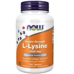 Now Foods L-Lysine 1000 mg Double Strength 100 tabletek