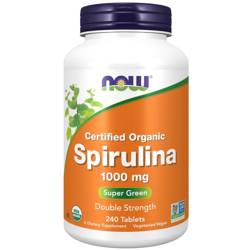 Now Foods Spirulina, Double Strength, Organic 1000 mg 240 tabletek