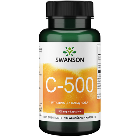 Swanson Witamina C 500 mg z Dziką Różą 100 kapsułek