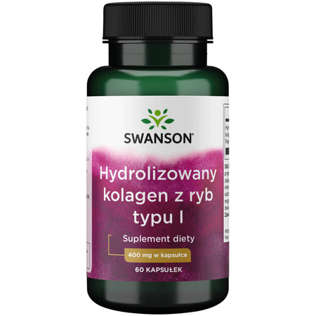 Swanson Hydrolizowany Kolagen Rybi Typu I 400 mg 60 kapsułek