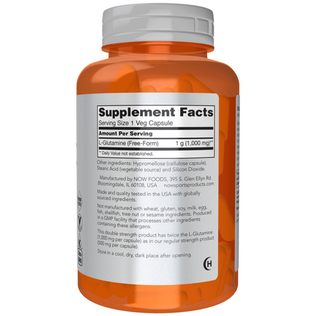 Now Foods L-Glutamina 1000 mg Double Strength 120 kapsułek
