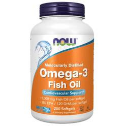 Now Foods Omega-3 Fish Oil Molecularly Distilled 200 kapsułek