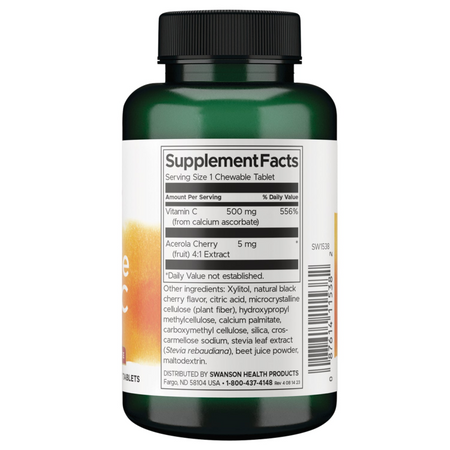 Swanson Witamina C 500 mg 60 tabletek do ssania