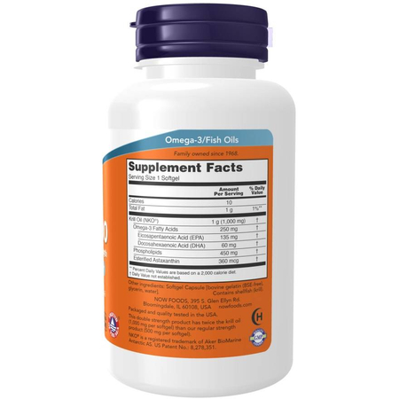 Now Foods Krill 1000, Double Strength 1000 mg 60 kapsułek