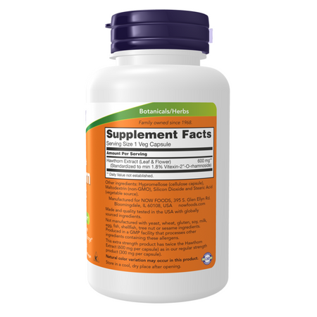 Now Foods Głóg (Hawthorn) Extra Strength Extract 600 mg 90 kapsułek